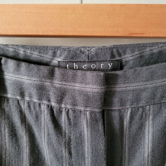 Theory Grey Pinstripe Trouser Pants - Picture 2 of 4